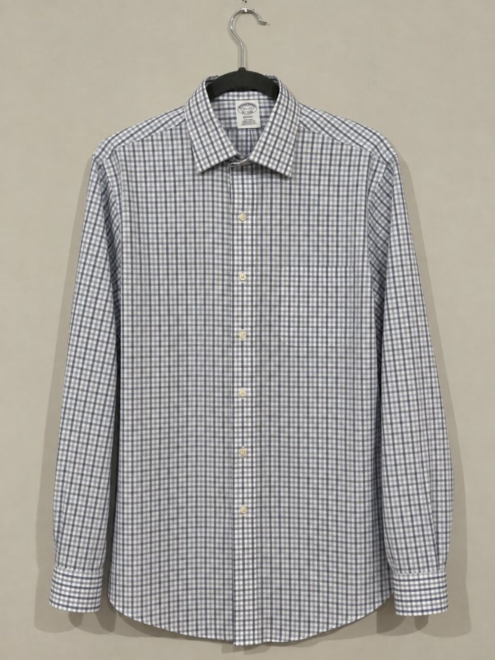 Brooks Brothers Regent Men’s 15.5-35 Blue White Check Dress Shirt